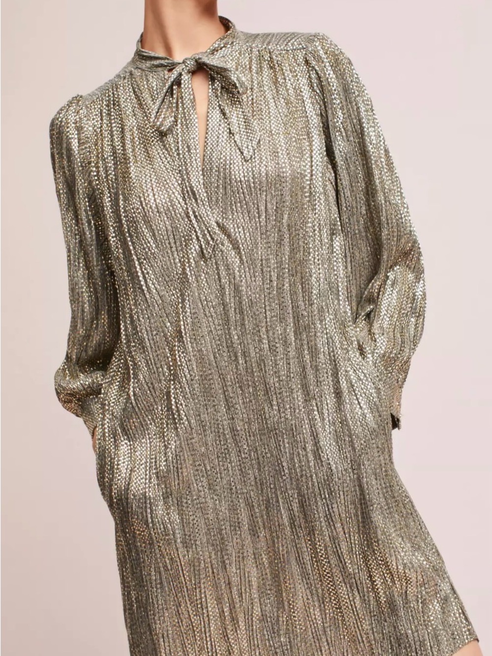 Sabina Musayev Metallic Black and Gold Dress S